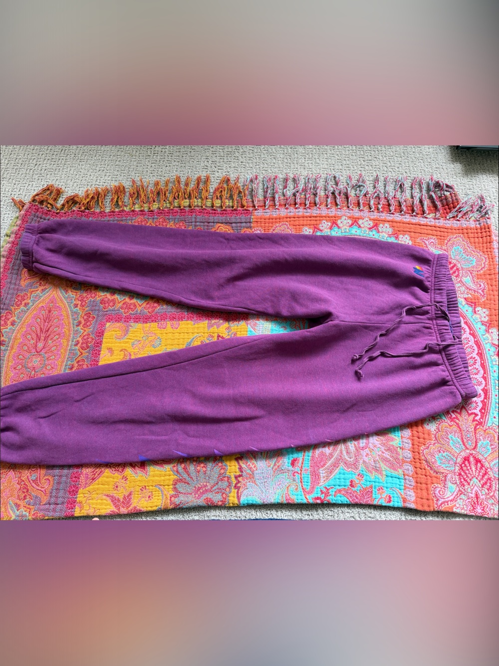 Aviator Nation Purple Drawstring Joggers